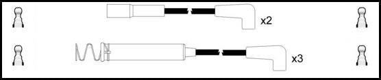 Remax IS001 Ignition lead set – replaces ZK715 – 5 leads, Resistive Cable, 7 mm