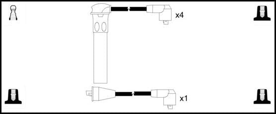 Remax IS002 Ignition lead set – replaces ZEF1390 – 5 leads, Resistive Cable, 7 mm