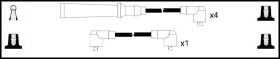 Remax IS005 Ignition lead set – replaces ZEF773 – 5 leads, Resistive Cable, 7 mm