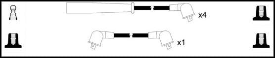 Remax IS012 Ignition lead set – replaces B214 – 5 leads, Resistive Cable, 7 mm