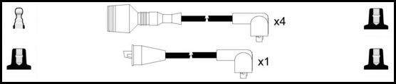 Remax IS019 Ignition lead set – replaces B014 – 5 leads, Resistive Cable, 7 mm