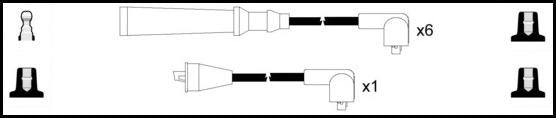Remax IS021 Ignition lead set – replaces B065 – 7 leads, Resistive Cable, 7 mm