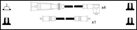 Remax IS022 Ignition lead set – replaces B355 – 5 leads, Copper Core Cable, 7 mm