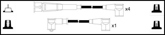 Remax IS026 Ignition lead set – replaces ZEF435 – 5 leads, Copper Core Cable, 7 mm