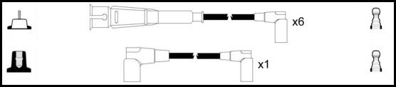 Remax IS027 Ignition lead set – replaces ES871 – 7 leads, Copper Core Cable, 7 mm