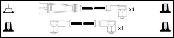 Remax IS028 Ignition lead set – replaces ZEF432 – 5 leads, Copper Core Cable, 7 mm