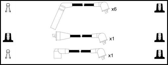 Remax IS030 Ignition lead set – replaces ZK1448 – 8 leads, Resistive Cable, 7 mm