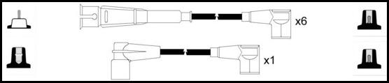 Remax IS033 Ignition lead set – replaces ZEF 437 – 7 leads, Copper Core Cable, 7 mm