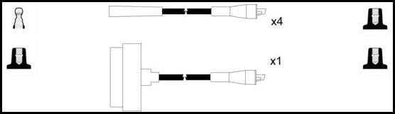 Remax IS034 Ignition lead set – replaces ZEF 774 – 5 leads, 7 mm