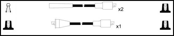 Remax IS041 Ignition lead set – replaces B083 – 3 leads, 7 mm