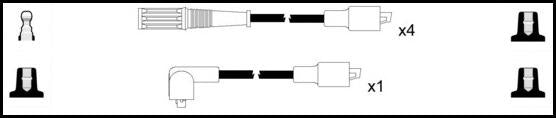 Remax IS042 Ignition lead set – replaces ZEF1058 – 5 leads, 7 mm