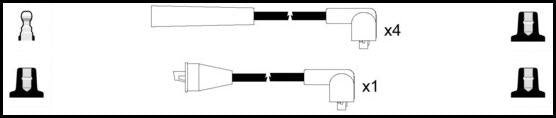 Remax IS045 Ignition lead set – replaces B734 – 5 leads, Resistive Cable, 7 mm