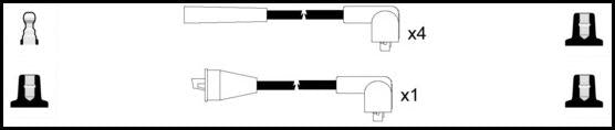 Remax IS046 Ignition lead set – replaces ZK1209 – 5 leads, Resistive Cable, 7 mm