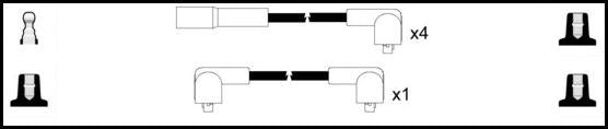 Remax IS049 Ignition lead set – replaces B100 – 5 leads, Resistive Cable, 7 mm