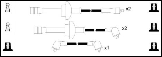 Remax IS051 Ignition lead set – replaces ZEF922 – 5 leads, Resistive Cable, 7 mm