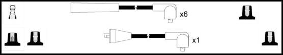 Remax IS054 Ignition lead set – replaces 7125 – 8 leads, Resistive Cable, 7 mm