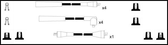 Remax IS055 Ignition lead set – replaces B103 – 9 leads, Resistive Cable, 7 mm