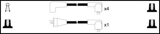 Remax IS056 Ignition lead set – replaces B106 – 5 leads, Resistive Cable, 7 mm