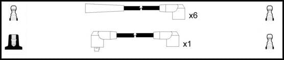 Remax IS058 Ignition lead set – replaces 4114 – 7 leads, Resistive Cable, 7 mm