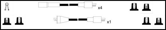 Remax IS064 Ignition lead set – replaces ADN11613 – 5 leads, Resistive Cable, 7 mm
