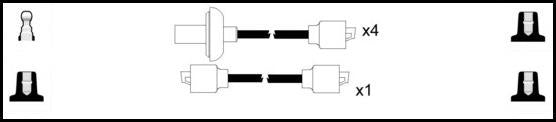 Remax IS066 Ignition lead set – replaces ZK310 – 5 leads, Resistive Cable, 7 mm
