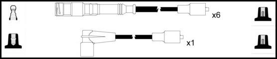 Remax IS068 Ignition lead set – replaces XC832 – 7 leads, Resistive Cable, 7 mm