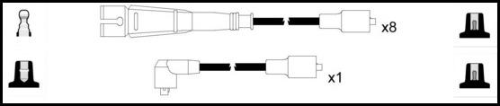 Remax IS069 Ignition lead set – replaces ZEF 463 – 9 leads, Resistive Cable, 7 mm