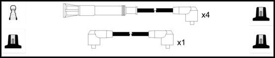 Remax IS074 Ignition lead set – replaces XC1100 – 5 leads, Resistive Cable, 7 mm