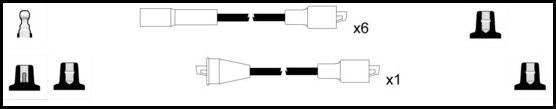 Remax IS075 Ignition lead set – replaces ZK709 – 7 leads, Resistive Cable, 7 mm