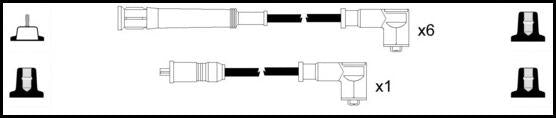 Remax IS078 Ignition lead set – replaces ZE727 – 7 leads, Copper Core Cable, 7 mm