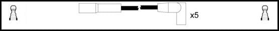 Remax IS079 Ignition lead set – replaces ZK712 – 5 leads, Resistive Cable, 7 mm