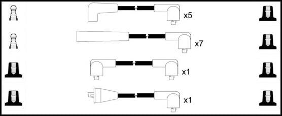 Remax IS081 Ignition lead set – replaces B110 – 14 leads, Resistive Cable, 7 mm
