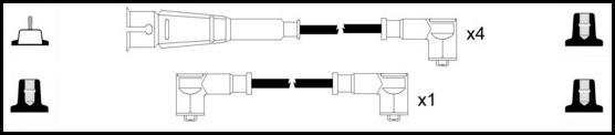 Remax IS082 Ignition lead set – replaces ZEF 408 – 5 leads, Copper Core Cable, 7 mm