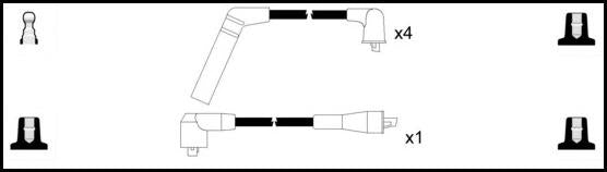 Remax IS083 Ignition lead set – replaces ZEF 854 – 5 leads, Resistive Cable, 7 mm