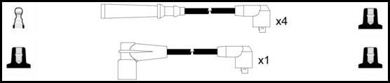 Remax IS084 Ignition lead set – replaces B186 – 5 leads, Resistive Cable, 7 mm