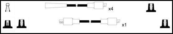 Remax IS085 Ignition lead set – replaces ZK717 – 5 leads, Resistive Cable, 7 mm