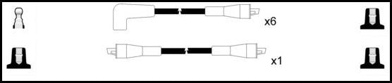 Remax IS087 Ignition lead set – replaces B191 – 7 leads, Resistive Cable, 7 mm