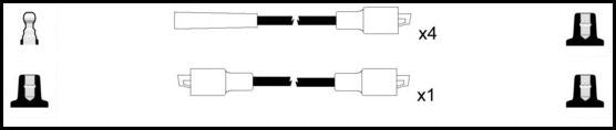 Remax IS096 Ignition lead set – replaces 300/289 – 5 leads, Resistive Cable, 7 mm