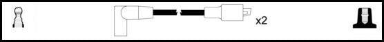 Remax IS097 Ignition lead set – replaces XC1593 – 2 leads, Resistive Cable, 7 mm