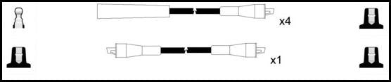Remax IS098 Ignition lead set – replaces XC971 – 5 leads, Resistive Cable, 7 mm