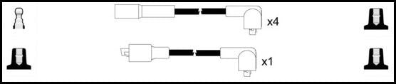 Remax IS099 Ignition lead set – replaces XC1603 – 5 leads, 7 mm
