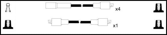 Remax IS106 Ignition lead set – replaces ZEF907 – 5 leads, Resistive Cable, 7 mm