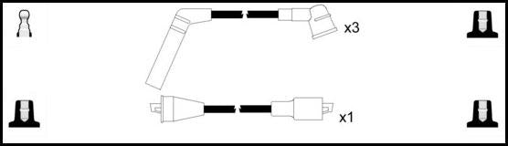 Remax IS107 Ignition lead set – replaces ADD61609 – 4 leads, Resistive Cable, 7 mm
