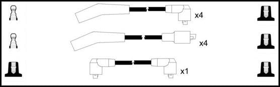 Remax IS108 Ignition lead set – replaces XC1627 – 9 leads, Resistive Cable, 7 mm