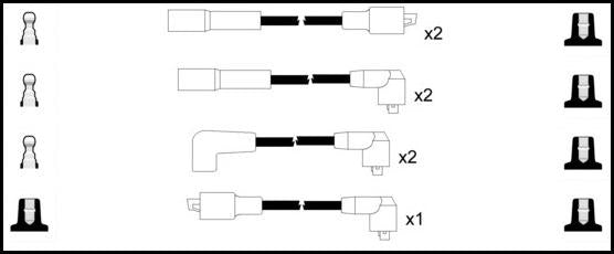 Remax IS115 Ignition lead set – replaces XC1322 – 7 leads, Resistive Cable, 7 mm