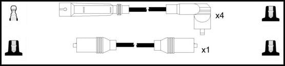 Remax IS116 Ignition lead set – replaces XC1352 – 5 leads, Resistive Cable, 7 mm