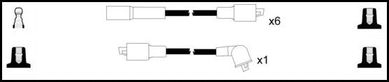 Remax IS118 Ignition lead set – replaces XC1357 – 7 leads, Resistive Cable, 7 mm