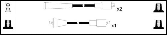 Remax IS126 Ignition lead set – replaces XC1398 – 3 leads, Resistive Cable, 7 mm