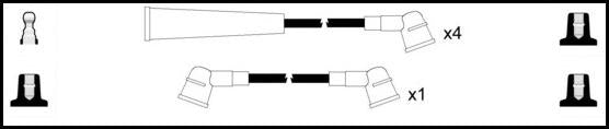 Remax IS127 Ignition lead set – replaces ZK1737 – 5 leads, Resistive Cable, 7 mm