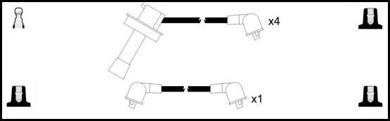Remax IS131 Ignition lead set – replaces XC1425 – 5 leads, Resistive Cable, 7 mm